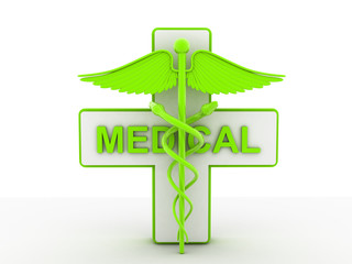 3d rendered medical Sign isolated on a white background