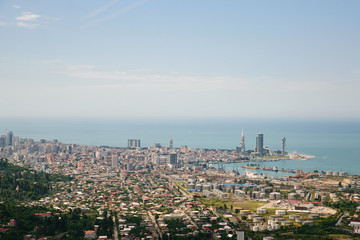 Fototapeta na wymiar Top view of the city of Batumi, located on the beach. Vacation vacation travel concept . Georgia, Batumi, May 2018