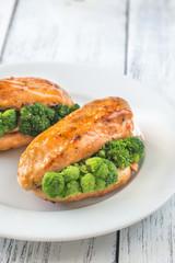Broccoli stuffed chicken breast