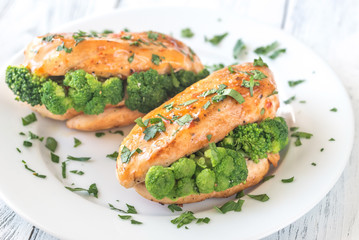 Broccoli stuffed chicken breast