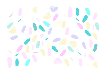 Artistic Confetti Pattern with simple hand drawn abstract textures. Creative unusual colorful background. Contemporary art. Vector