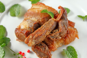 fried pork or deep fried pork  (Thai food)