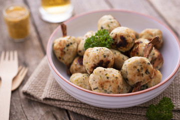 Chicken meatballs with parsley