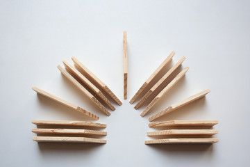 Wooden panels sunset abstract silhouette isolated on white background from a high angle view