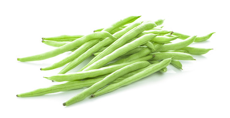 Fresh yardlong bean isolated on white background