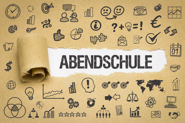 Abendschule / Papier mit Symbole