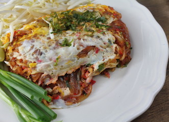 Fried noodle Thai style with egg is delicious