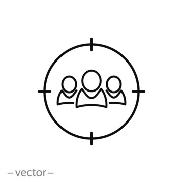 Customers, Target, Icon Vector