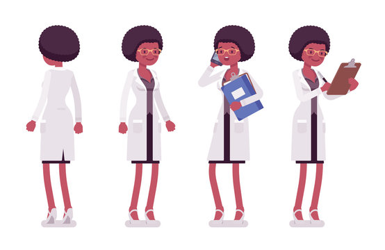 Female black scientist standing