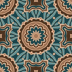 Seamless vector pattern. Geometric floral ornament. For Interior decoration, wallpaper, presentation, fashion design.