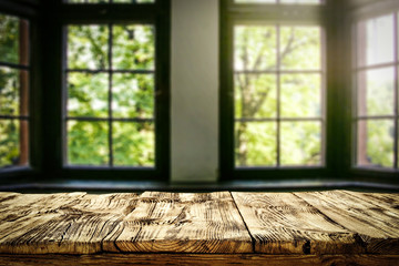 table desk and window background of summer time 