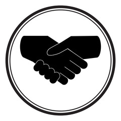 Naklejka premium black icon handshake. For business and finance background