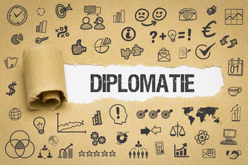 Diplomatie / Papier mit Symbole