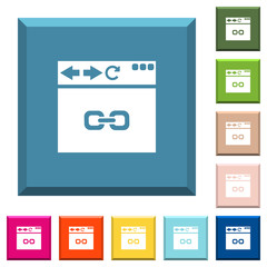 Browser link white icons on edged square buttons