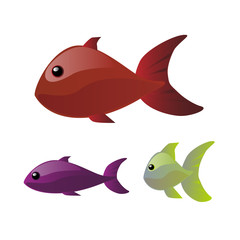 Bright fishes vector illustration