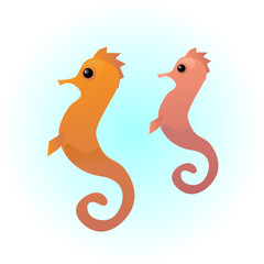 Cute seahorse vector illustration
