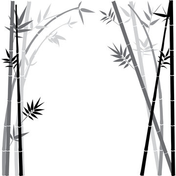 Banner with bamboo branches