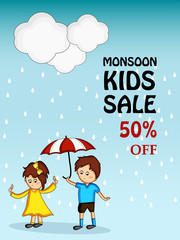 Fototapeta premium Illustration of Monsoon season background