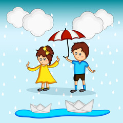 Illustration of Monsoon season background