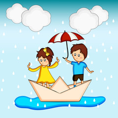 Illustration of Monsoon season background