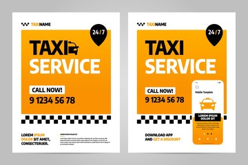Vector layout design template for taxi service. Can be adapt to Brochure, Annual Report, Magazine, Poster. © dimakostrov
