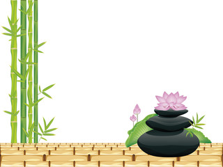 Zen stones with lotus