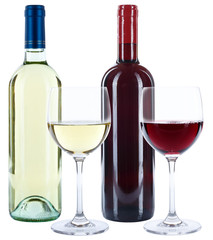 Weinflaschen Weinglas Wein Flaschen Glas Weine Rotwein Weißwein Alkohol freigestellt Freisteller