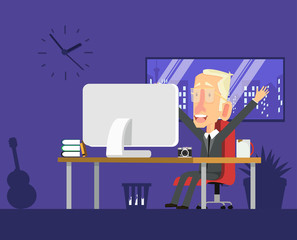 business man working at workplace