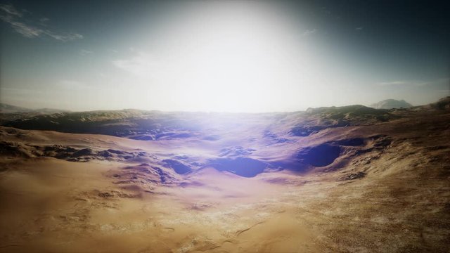 aerial sand desert at sunset
