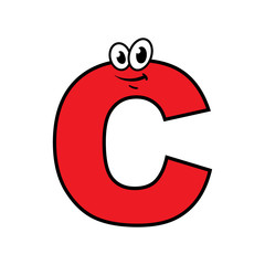 Cartoon Letter C Character