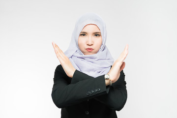 拒否するイスラム女性