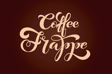 Coffee frappe logo. Types of coffee.