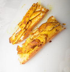 Turmeric chicken breast sandwich.