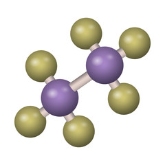 A molecule of ethane. C2H6 3D formula. Vector illustration. Chemical structure.