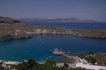 Naklejka premium Lindos, Grecja - akropol i zamek