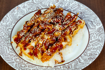 Chicken tempura with rice