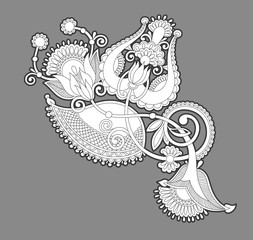 paisley flower pattern in ethnic style