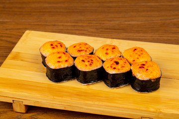 Delicious fried salmon rolls