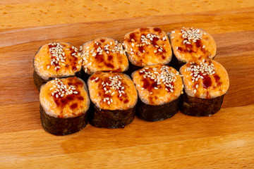 Baked roll with sesame