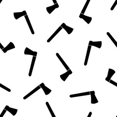 Seamless pattern with black ax.