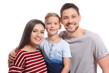 Obraz premium Portrait of happy family on white background