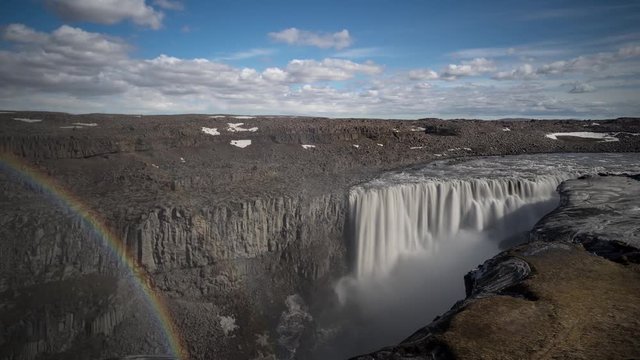 Dettifoss, Iceland &ndash; 14/05/2018: Timelapse of Dettifoss waterfall 
