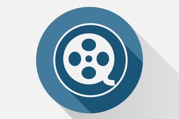 Fototapeta premium Icono azul de película. 