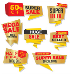 Modern sale stickers and tags colorful collection