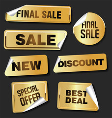 Modern sale stickers and tags colorful collection