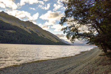 Obraz premium Southland, NEW ZEALAND - May 3, 2016: North Mavora Lake,Fiordland National Park, New Zealand.