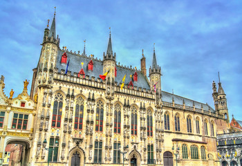 Fototapeta na wymiar The City Hall of Bruges in Belgium