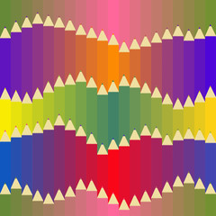 Seamless vector pattern with colouredpencils for wrapping, craft, textile