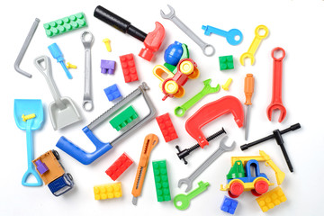 toys collection isolated on white background