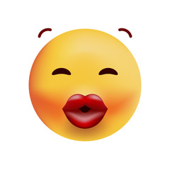 Cute Very Happy Emoticon on White Background . Isolated Vector Illustration 